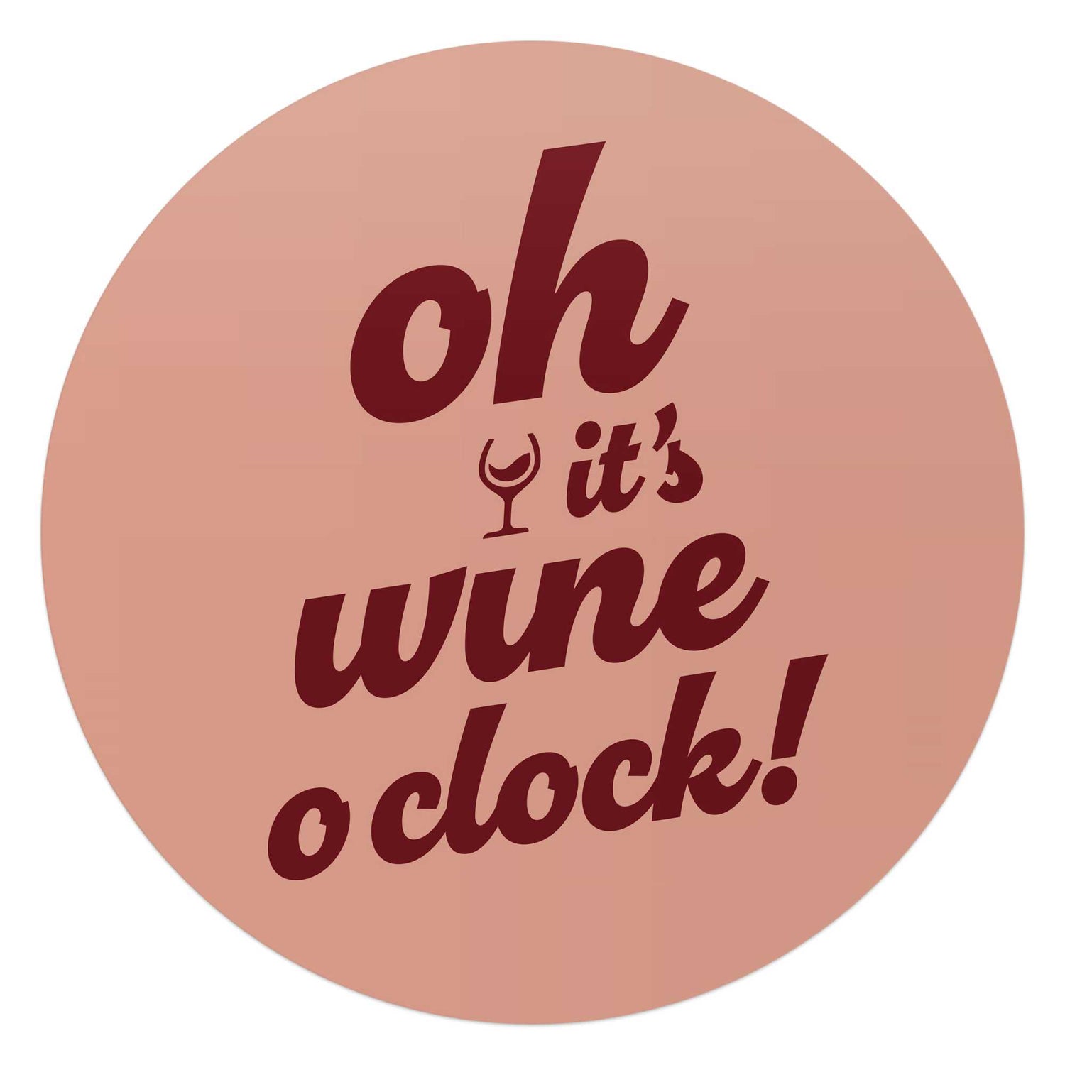 Reinders - Tijd voor wijn - Bordeauxrood - Glasschilderij Ø 70 cm - Rood