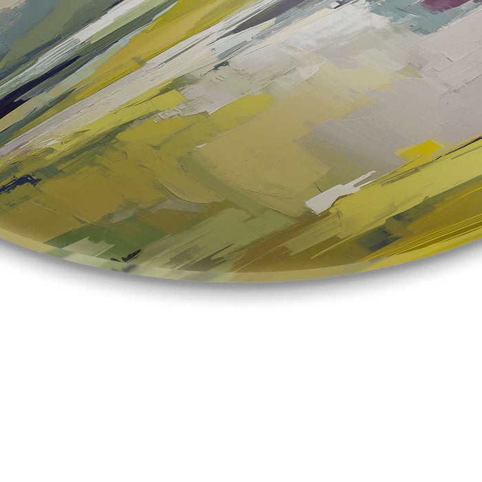 Reinders - Geschilderd landschap - Glasschilderij Ø 70 cm - Groen