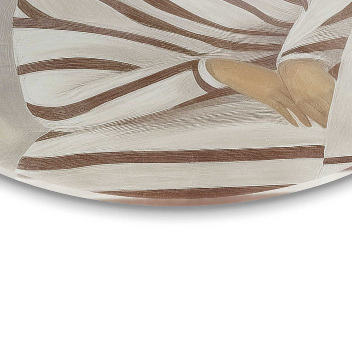 Reinders - Zen dame - Glasschilderij Ø 70 cm - Beige