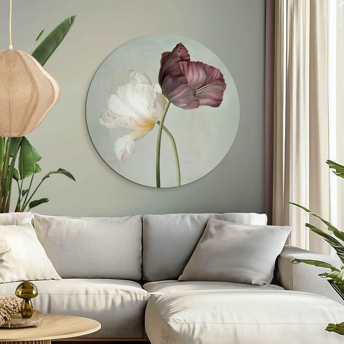 Reinders - Tulpen - Glasschilderij Ø 70 cm - Groen