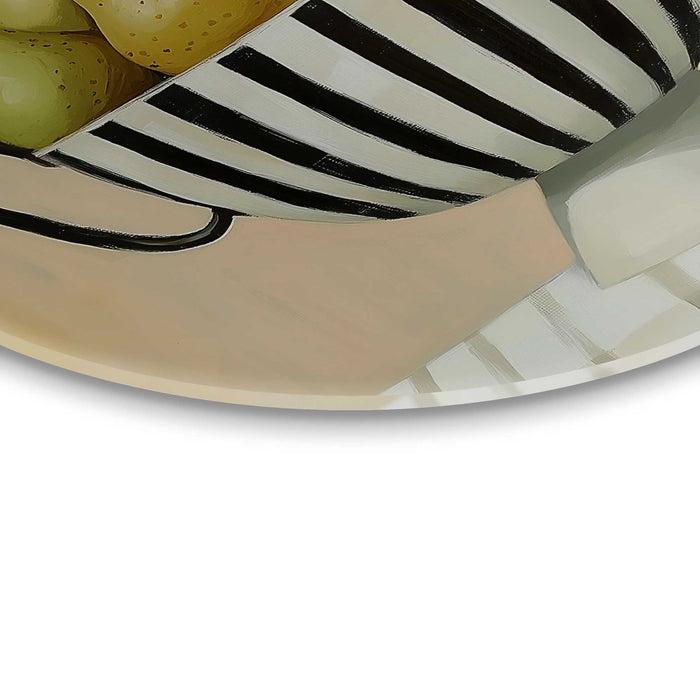 Reinders - Schaal met peren - Glasschilderij Ø 70 cm - Groen