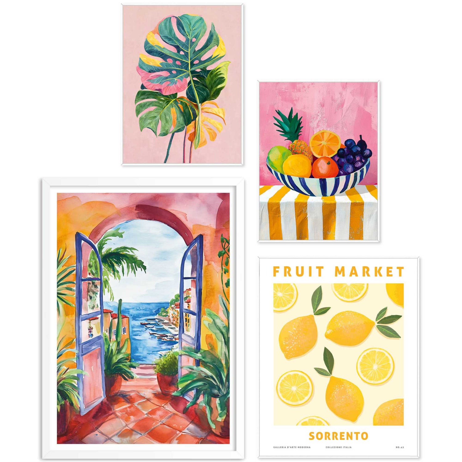 Reinders - Zomer in huis - Set wanddecoratie in diverse formaten 50x70 cm - Bont