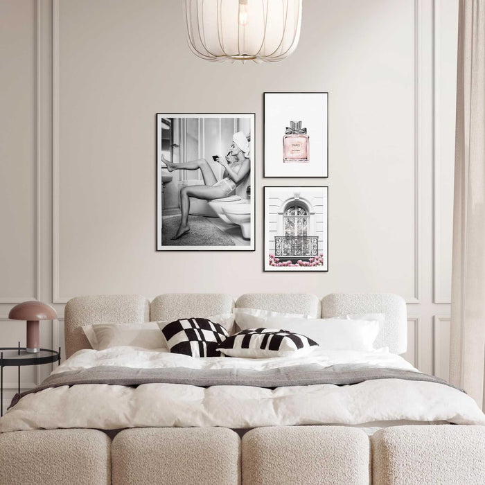 Reinders - Parijs voorbereidingen - Set wanddecoratie in diverse formaten 50x70 cm - Zwart-Wit