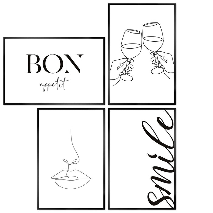 Reinders - Proost - Set wanddecoratie 20x30 cm - Zwart-Wit