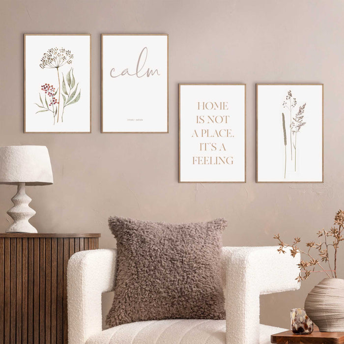 Reinders - Gevoel van thuis - Wanddecoratieset  20x30 cm - Wit