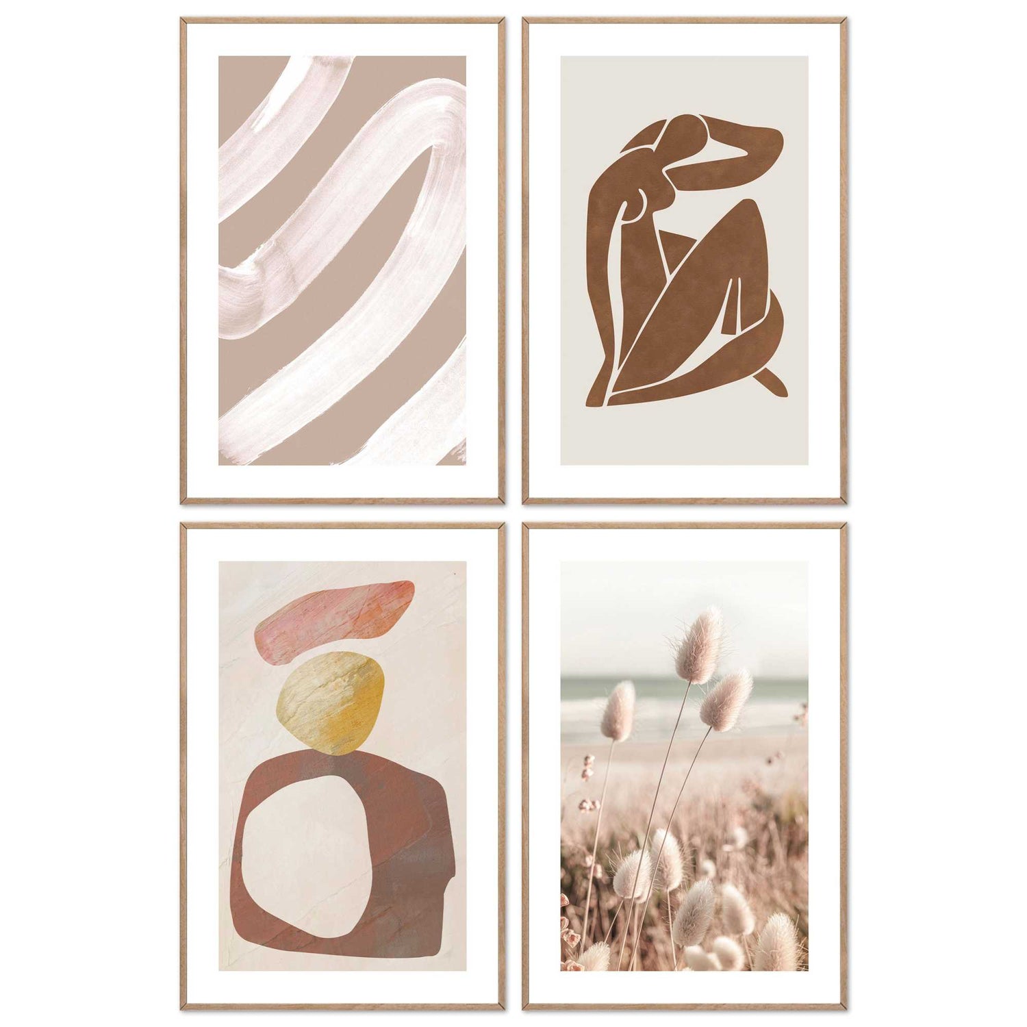 Reinders - Aards & Abstract - Wanddecoratieset  20x30 cm - Bruin