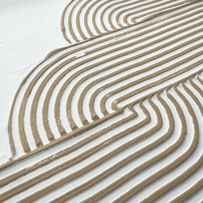 Reinders - Taupe bogen - Abstracte wanddecoratie set met structuur 30x40 cm - Beige