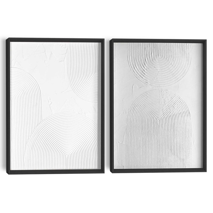 Reinders - Zwart-Wit Evenwicht - Abstracte wanddecoratie set met structuur 30x40 cm - Zwart-Wit