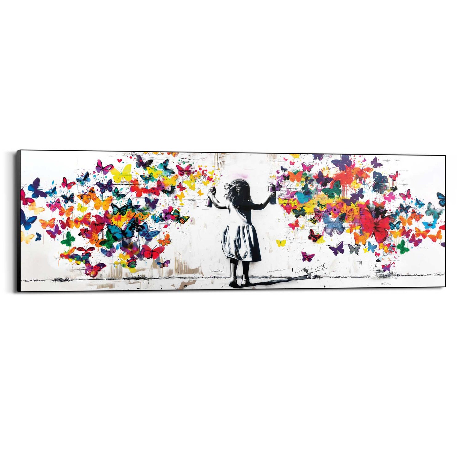 Reinders - Girl Spraying - Schilderij 156x52 cm - Bont