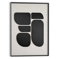 Reinders - Organic Blocks Linen Black - Schilderij 3D Art 50x70 cm - Zwart