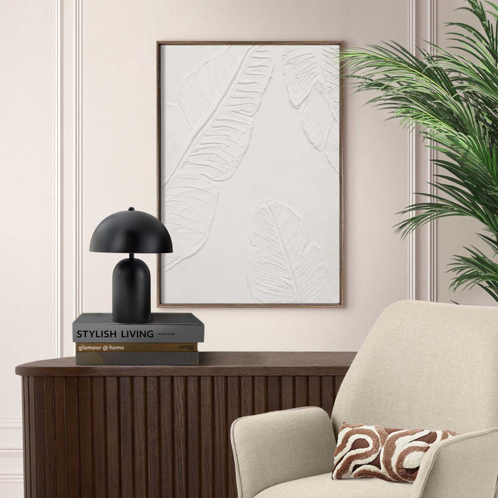 Reinders - Tropical Leafs Schilderij – 70 x 50 cm - Wit/Walnoot