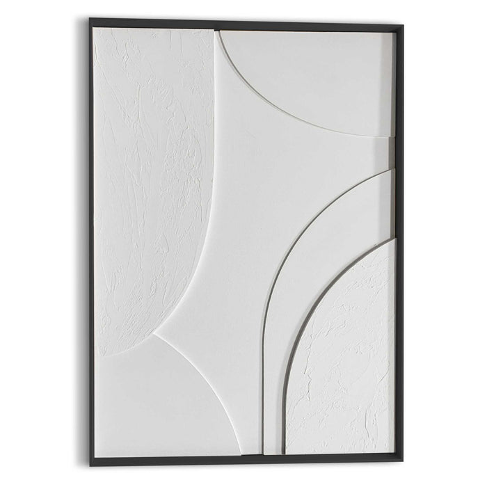 Reinders - Terrace Relief Art Schilderij - 70 x 50 cm - Wit/Walnoot