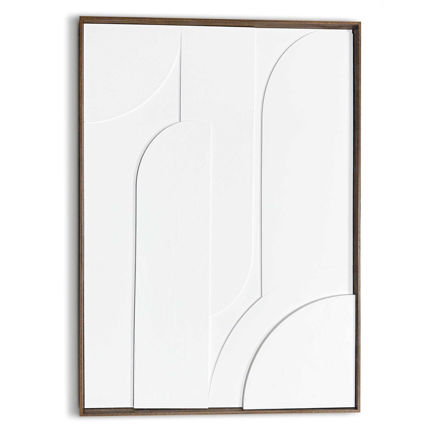 Reinders - Layered Geometrics Relief Art Schilderij - 70 x 50 cm - Wit