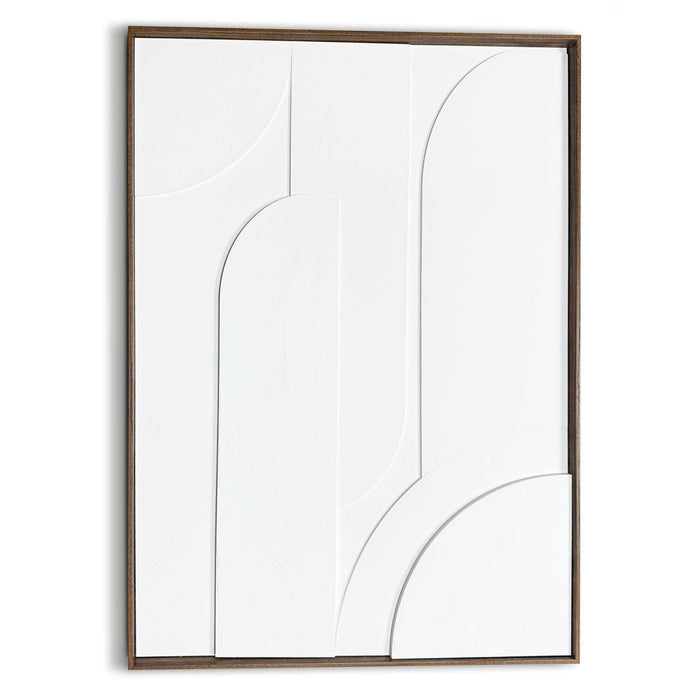 Reinders - Layered Geometrics Relief Art Schilderij - 70 x 50 cm - Wit