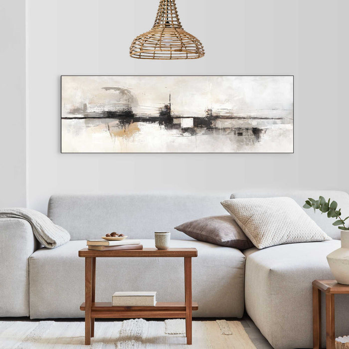 Reinders - Skyline Abstract - Schilderij 156x52 cm - Beige