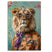 Reinders - Sophisticated Lion - Glasschilderij 78x116 cm - Bont