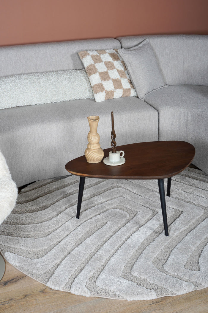 Veer Carpets - Vloerkleed Lima Beige Rond ø160 cm