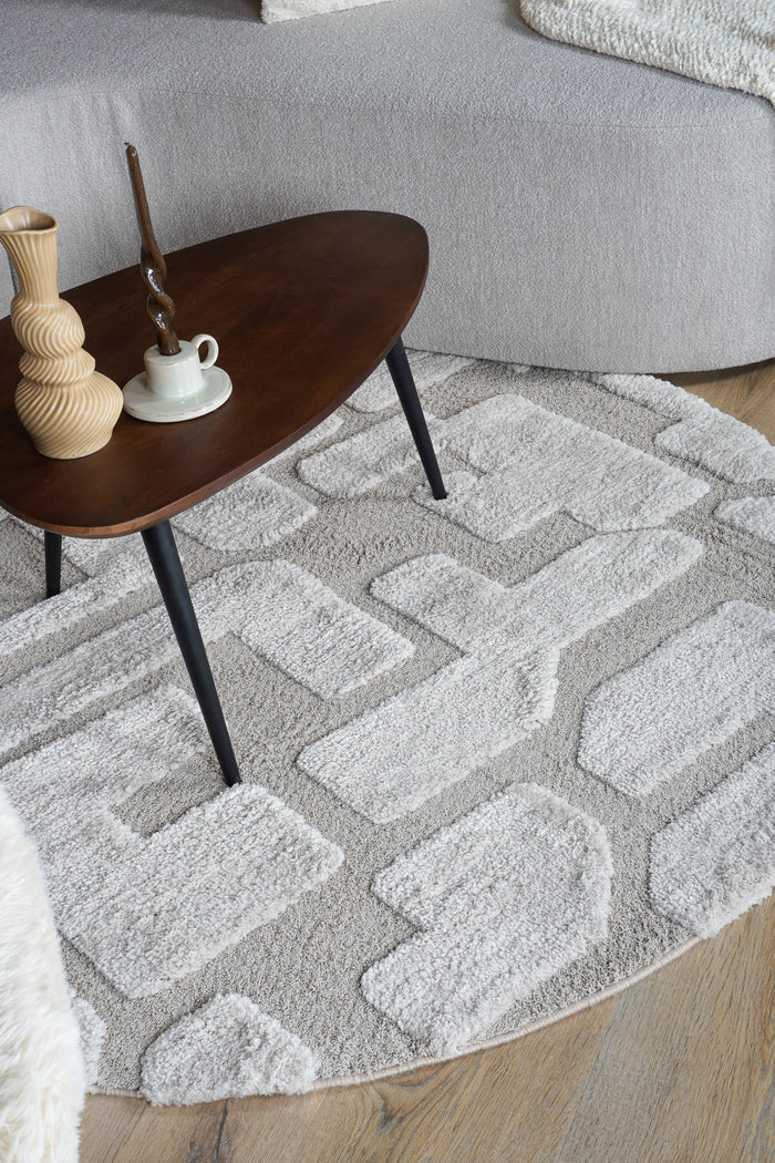 Veer Carpets - Vloerkleed Liana Beige Rond ø160 cm