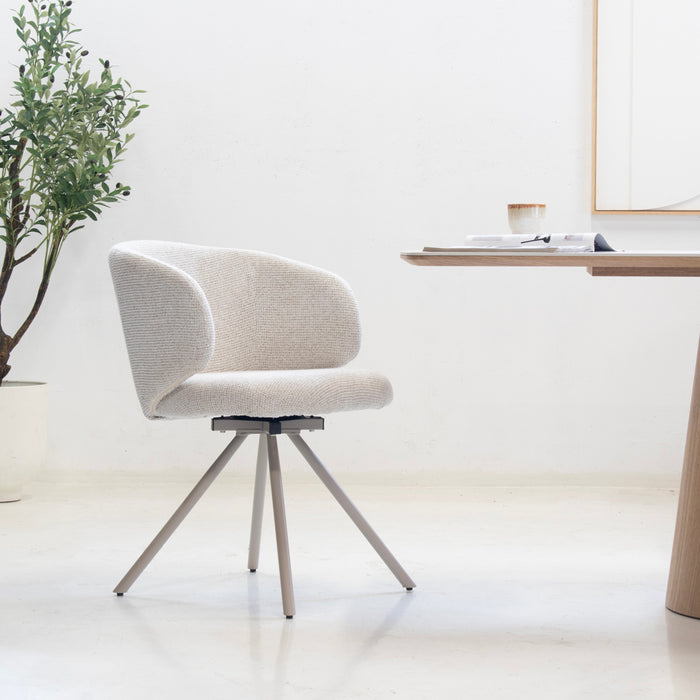 DÉJA Living - DÉJA Eetkamerstoel Sueca Beige Draaibaar - Set van 2