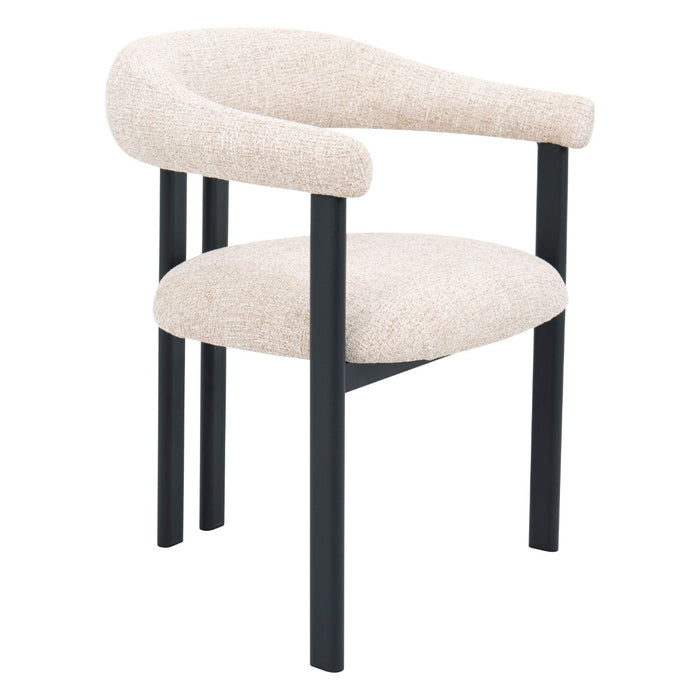 DÉJA Living - Eetkamerstoel - Stof - Taupe|Zwart - Odense - Set van 2