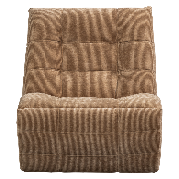 WOOOD Hein Relaxfauteuil Elektrisch - Geweven Ribstof - Lichtbruin