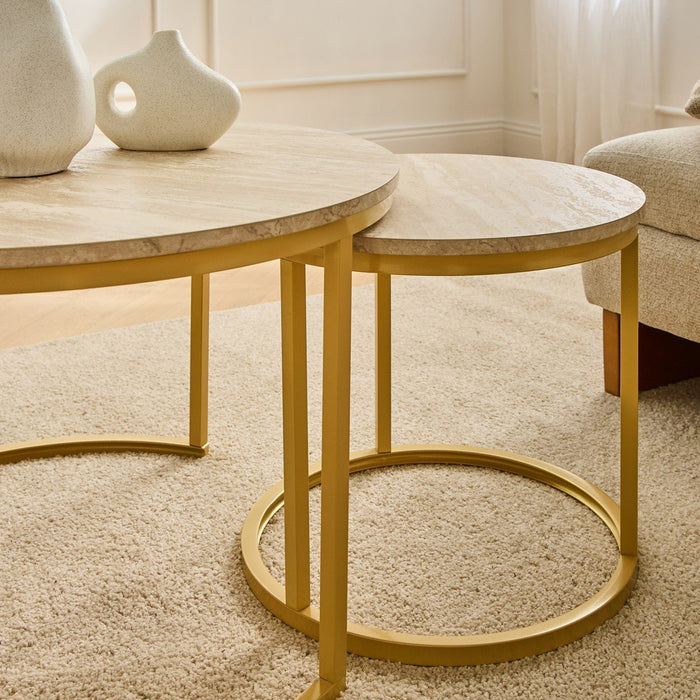 Calicosy - Set van 2 Ronde Nesttafels LENNY - Ø70 cm