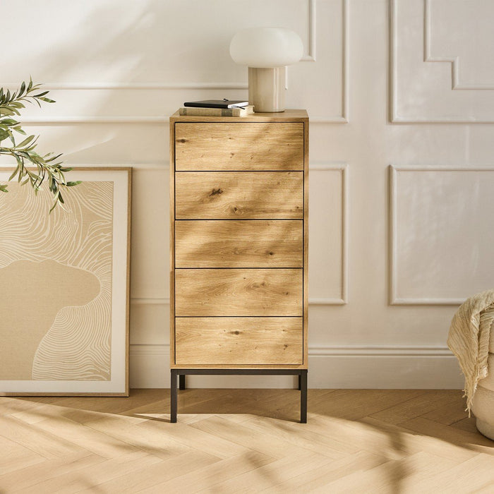 Calicosy - Hoog ladekast 5 laden LENNY - H100 cm - Metaal