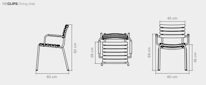 ReClips tuinstoel met bamboe armleuningen zwart