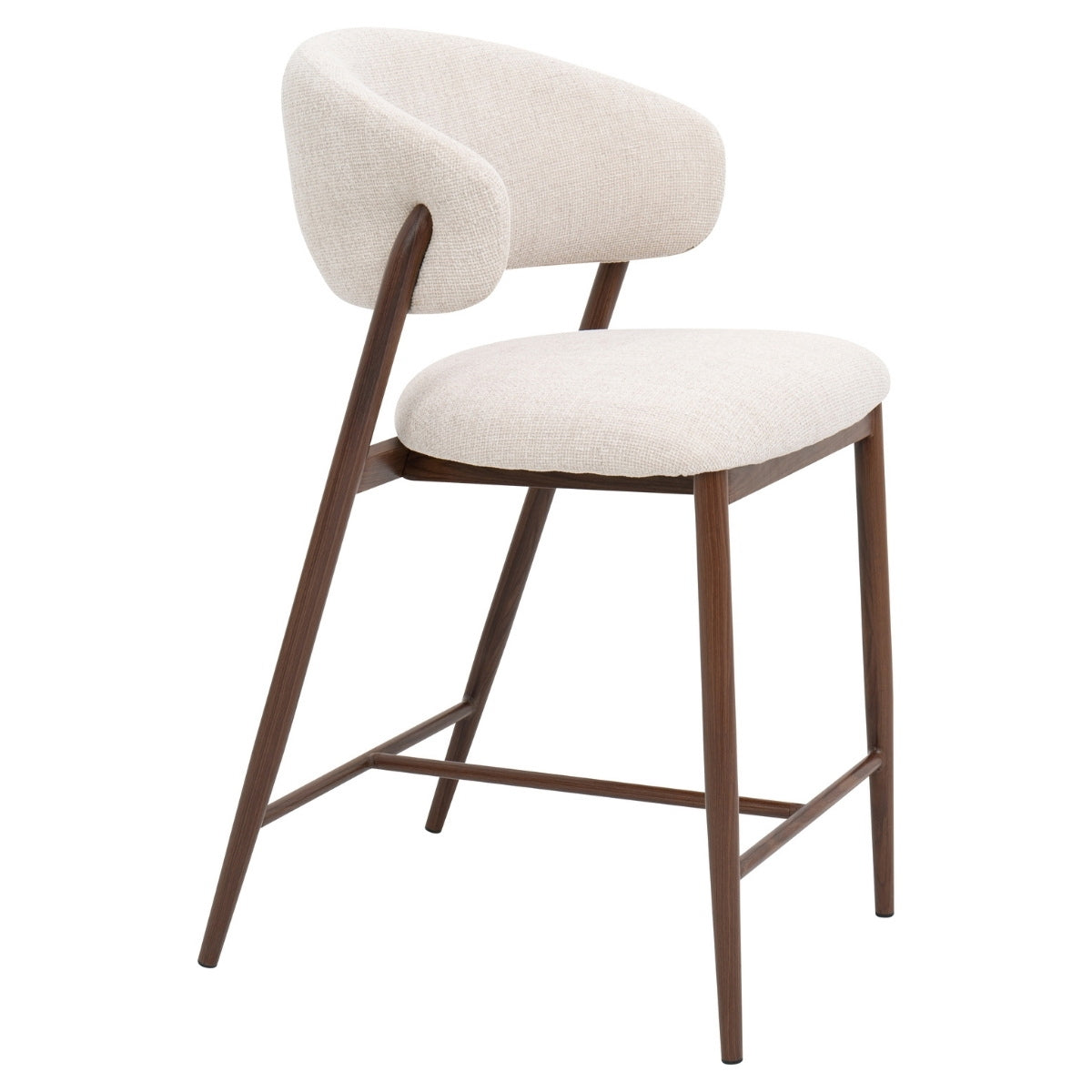 DÉJA Living - DÉJA Barstoel Skive Beige|Walnoot - Set van 2