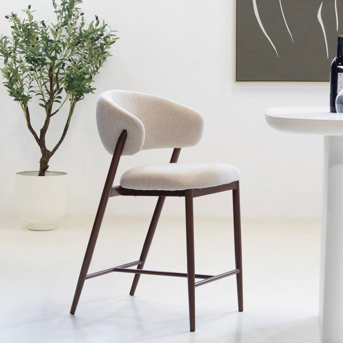 DÉJA Living - DÉJA Barstoel Skive Beige|Walnoot - Set van 2
