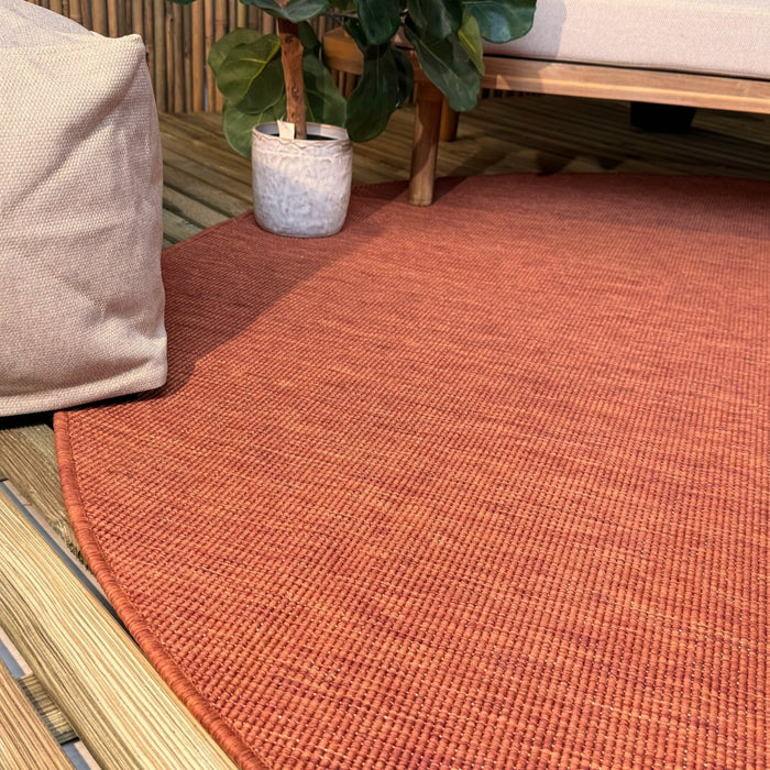 Rond buitenkleed Tone roest - Interieur05 - 240 x 240 cm