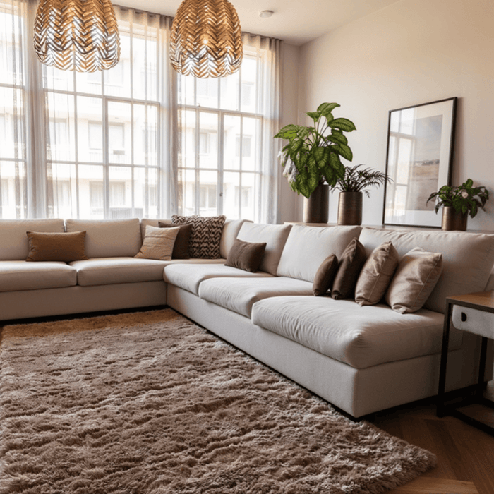 Interieur05 Hoogpolig vloerkleed Fender taupe - 200 x 290 cm