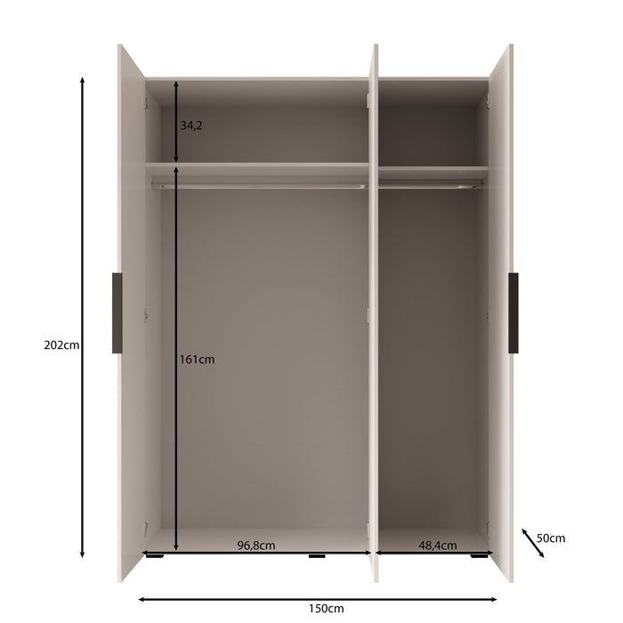 Meubella - Kledingkast Marquesa - Zwart - 150 cm