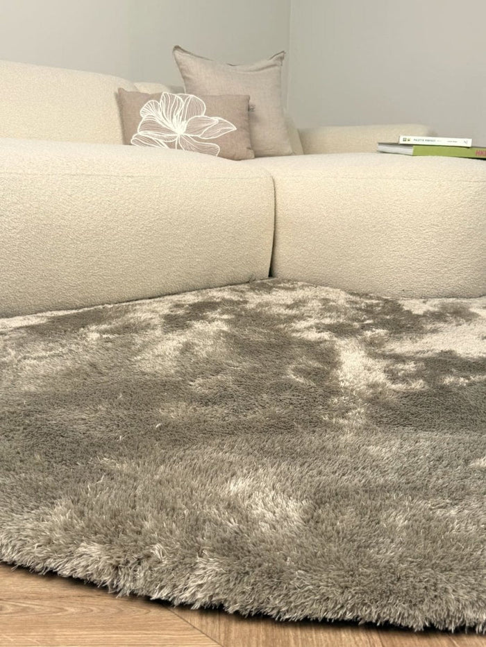 Rond hoogpolig vloerkleed Odelia stone - Interieur05 - 200 x 200 cm