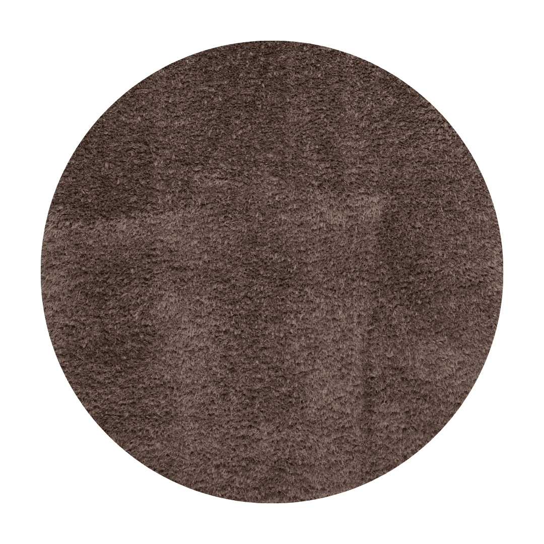 Interieur05 Rond hoogpolig vloerkleed Fender taupe - 240 x 240 cm