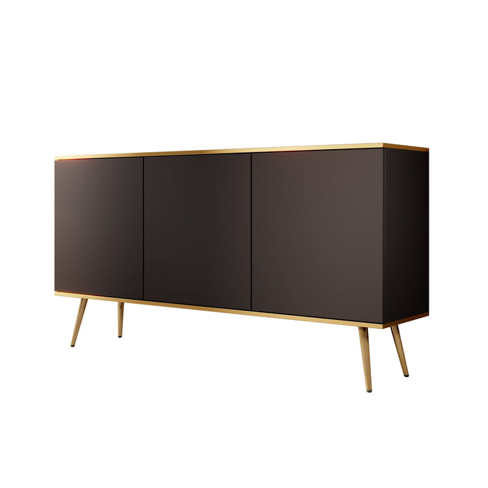 Meubella - Dressoir Orleans - Zwart - 160 cm