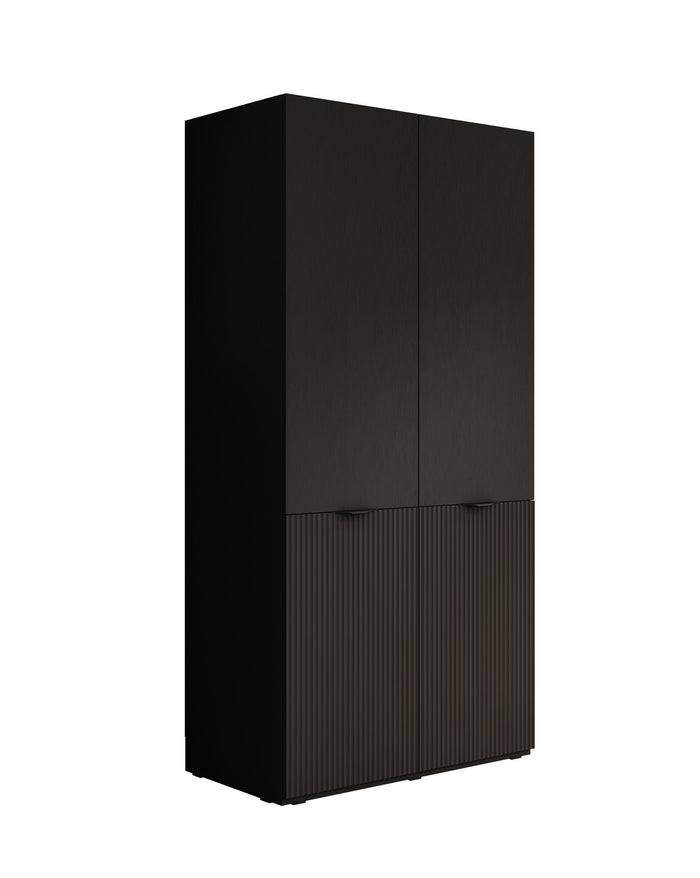 Meubella - Kledingkast Shelton - Zwart 2 - 101 cm