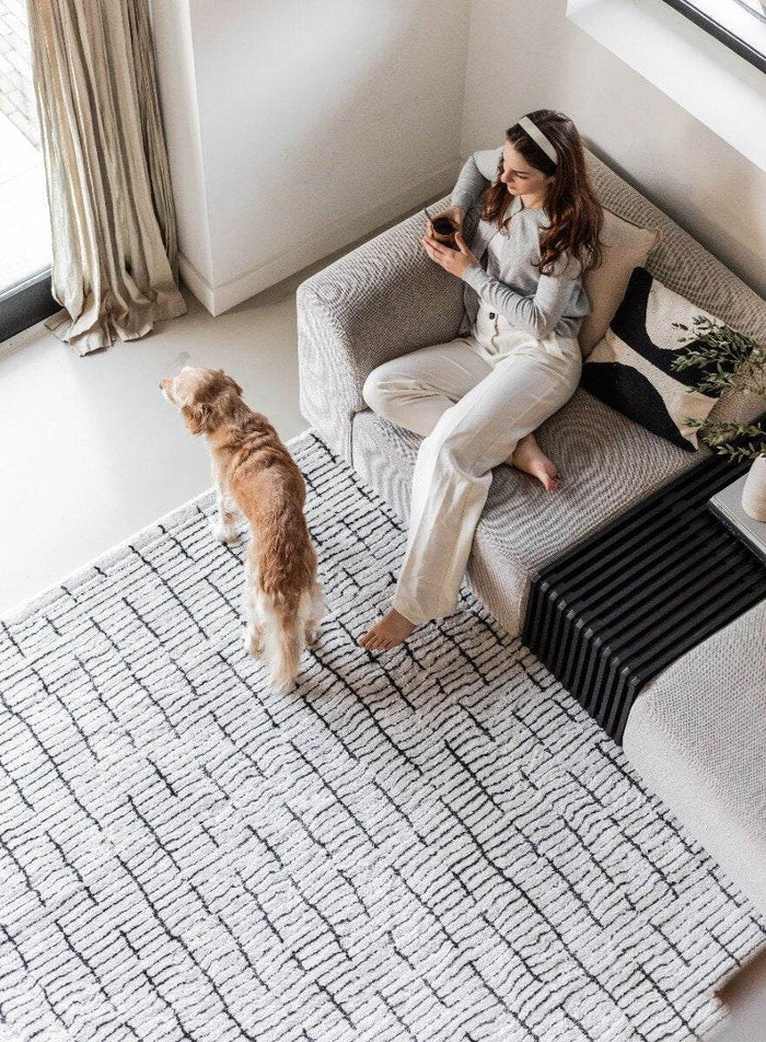 Interieur05 Vloerkleed Rectangle Creme wit|Zwart - 160 x 230 cm