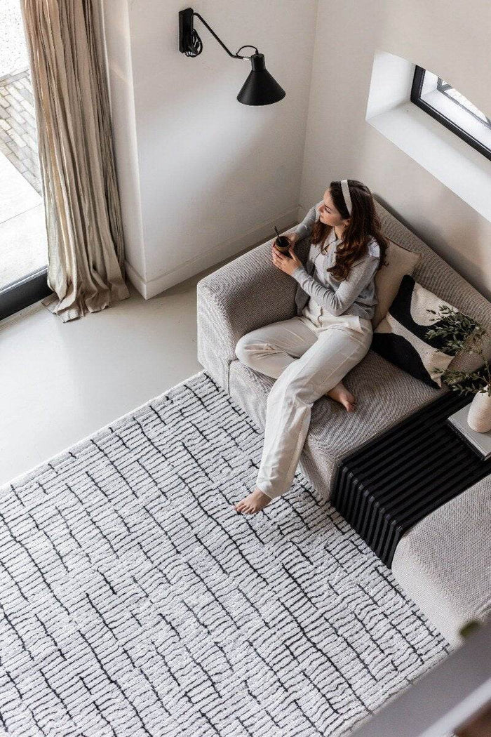 Interieur05 Vloerkleed Rectangle Creme wit|Zwart - 160 x 230 cm