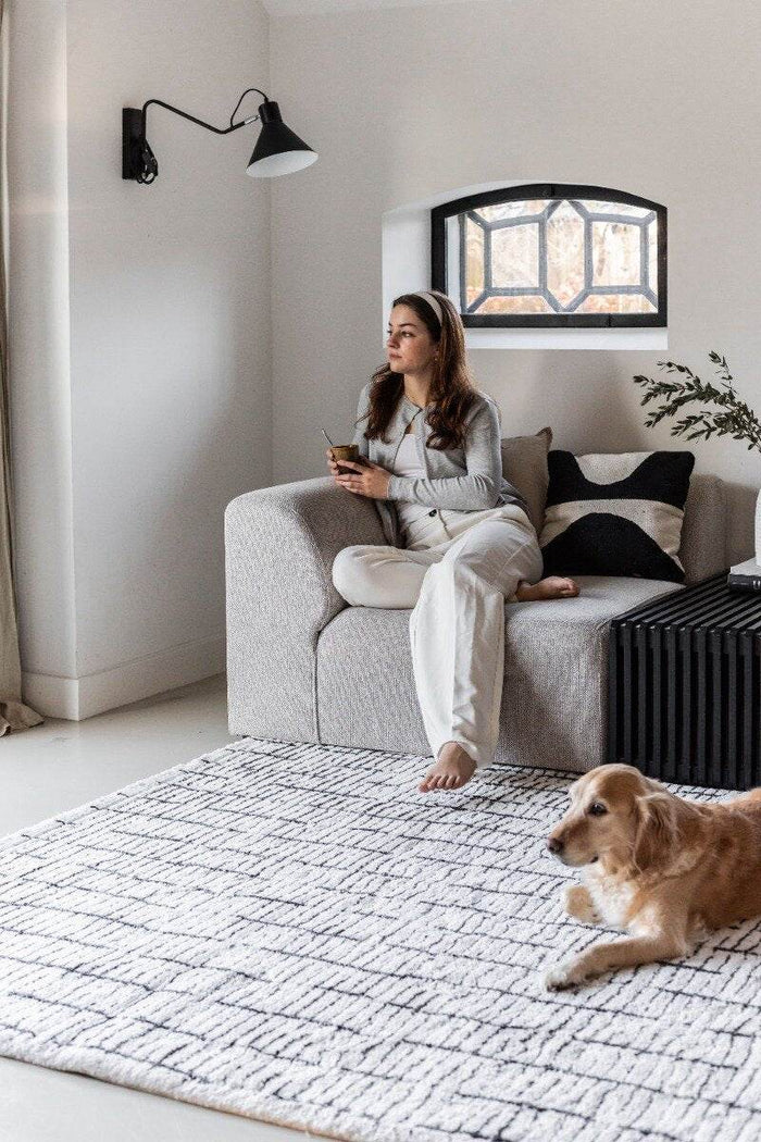 Interieur05 Vloerkleed Rectangle Creme wit|Zwart - 160 x 230 cm