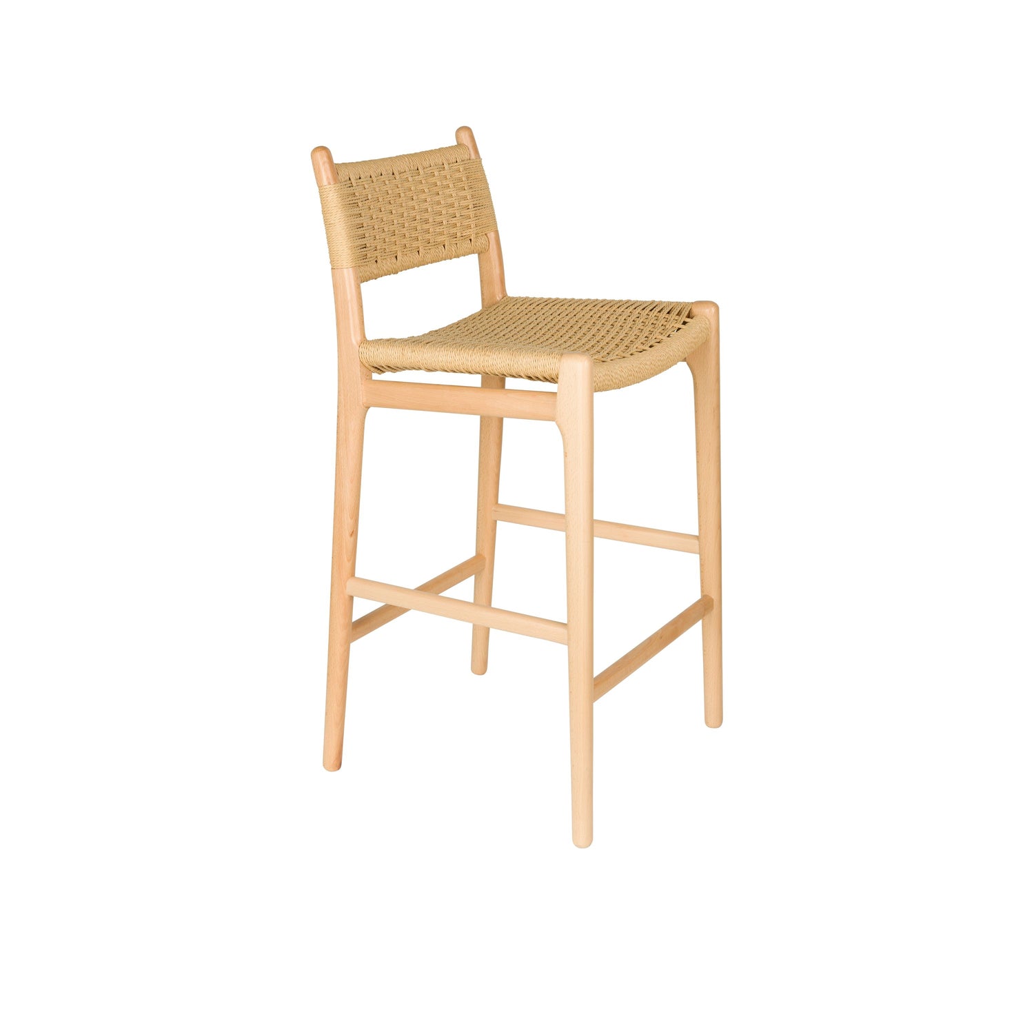 Dutchbone Cecile Counter| Barkruk met Rugleuning Hout Naturel