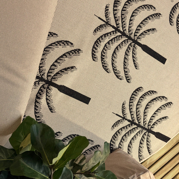 Rond buitenkleed Oase zwart|wit - Interieur05 - 240 x 240 cm