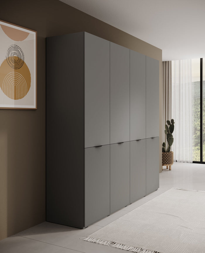 Meubella - Kledingkast Shelton - Grijs - 202 cm