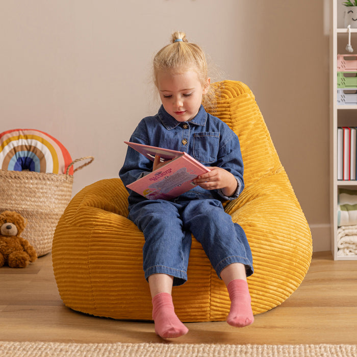 icon Dalton Kinderzitzak - Ribfluweel - Okergeel