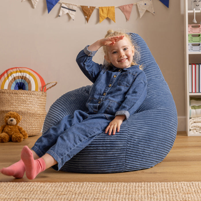 icon Dalton Kinderzitzak - Ribfluweel - Denimblauw