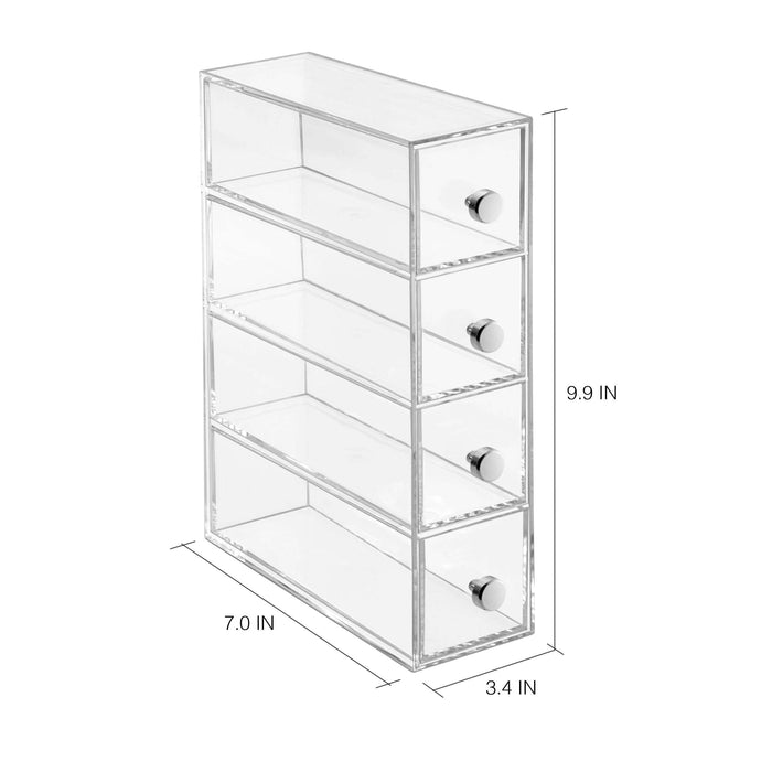 Ladekast, Make-up Organizer, Small, 4 Lades, 6.6 x 17.7 x 25.2 cm, Tra