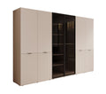 Meubella - Kledingkast Shelton - Beige - 303 cm - Met glas