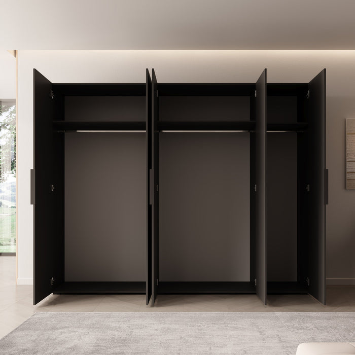 Meubella - Kledingkast Marquesa - Zwart - 250 cm