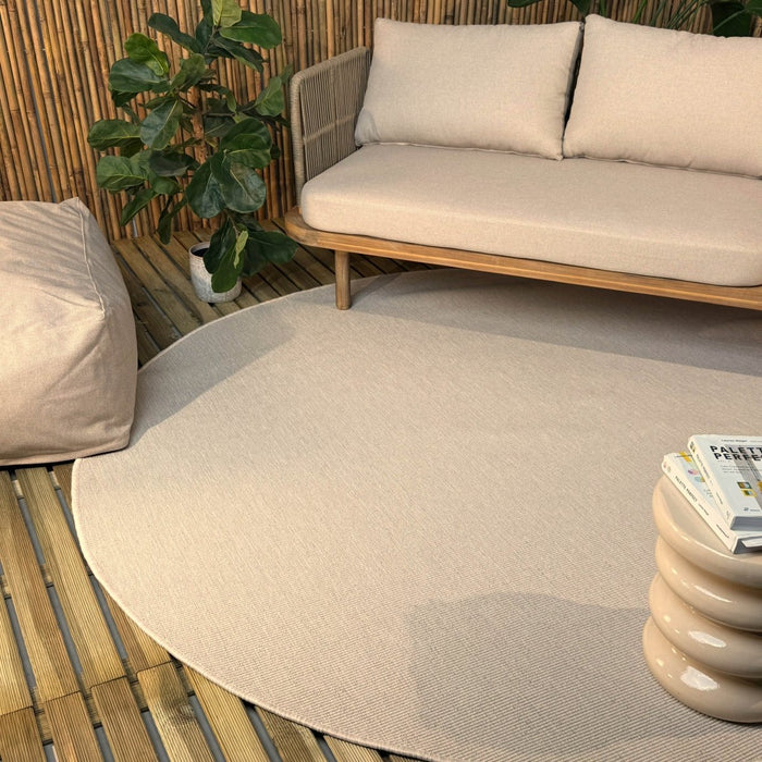 Rond buitenkleed Tone wit|naturel - Interieur05 - 200 x 200 cm