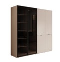 Meubella - Kledingkast Shelton - Beige - 202 cm - Met glas